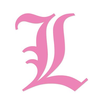 Applicable Pun Old English Letter L - Vinyl Decal for Outdoor Use on Cars, ATV, Boats, Windows and More - Light Pink 10 Inches Tall