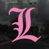 Applicable Pun Old English Letter L - Vinyl Decal for Outdoor Use on Cars, ATV, Boats, Windows and More - Light Pink 10 Inches Tall view 2