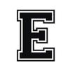 Applicable Pun Varsity Letter E - Vinyl Decal for Outdoor Use on Cars, ATV, Boats, Windows and More - Black 4 Inches Tall view 1