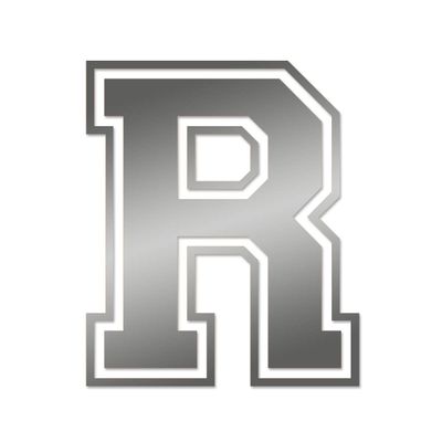 Applicable Pun Varsity Letter R - Vinyl Decal for Outdoor Use on Cars, ATV, Boats, Windows and More - Silver 6 Inches Tall