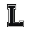 Applicable Pun Varsity Letter L - Vinyl Decal for Outdoor Use on Cars, ATV, Boats, Windows and More - Black 5 Inches Tall view 1