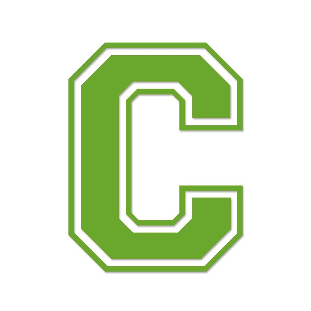 Applicable Pun Varsity Letter C - Vinyl Decal for Outdoor Use on Cars, ATV, Boats, Windows and More - Lime Green 5 Inches Tall