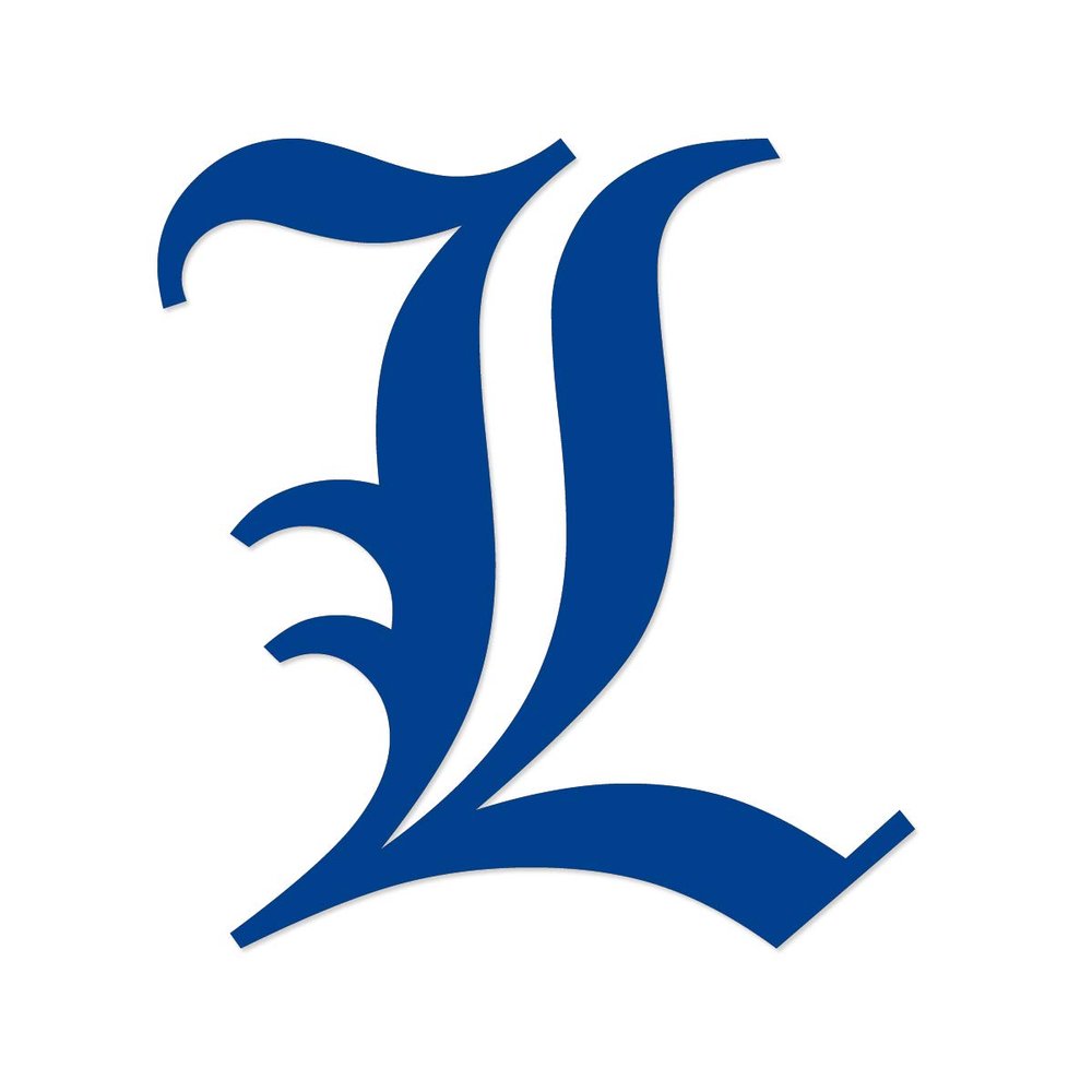 Applicable Pun Old English Letter L - Vinyl Decal for Outdoor Use on Cars, ATV, Boats, Windows and More - Blue 6 Inches Tall