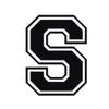 Applicable Pun Varsity Letter S - Vinyl Decal for Outdoor Use on Cars, ATV, Boats, Windows and More - Black 5 Inches Tall view 1