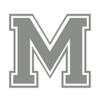 Applicable Pun Varsity Letter M - Vinyl Decal for Outdoor Use on Cars, ATV, Boats, Windows and More - Middle Grey 4 Inches Tall view 1