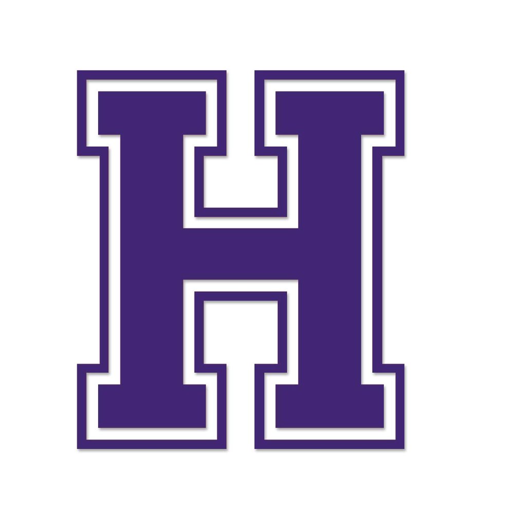 Applicable Pun Varsity Letter H - Vinyl Decal for Outdoor Use on Cars, ATV, Boats, Windows and More - Purple 6 Inches Tall