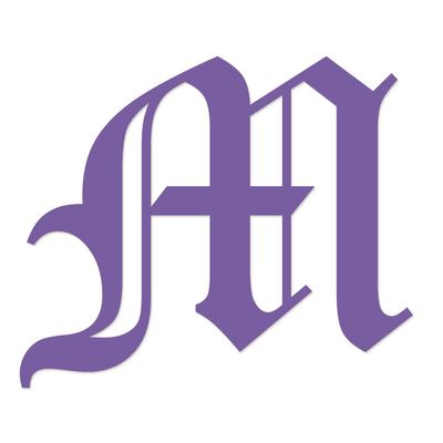 Applicable Pun Old English Letter M - Vinyl Decal for Outdoor Use on Cars, ATV, Boats, Windows and More - Lavendar 4 Inches Tall