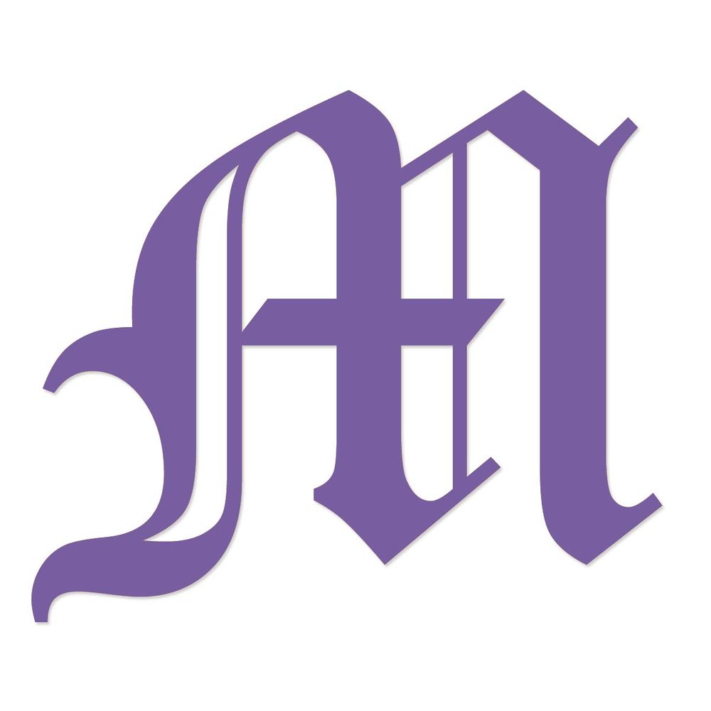 Applicable Pun Old English Letter M - Vinyl Decal for Outdoor Use on Cars, ATV, Boats, Windows and More - Lavendar 4 Inches Tall