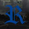 Applicable Pun Old English Letter R - Vinyl Decal for Outdoor Use on Cars, ATV, Boats, Windows and More - Blue 3 Inches Tall view 2