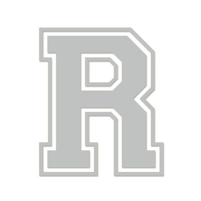 Applicable Pun Varsity Letter R - Vinyl Decal for Outdoor Use on Cars, ATV, Boats, Windows and More - Light Grey 6 Inches Tall
