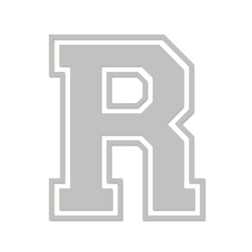 Applicable Pun Varsity Letter R - Vinyl Decal for Outdoor Use on Cars, ATV, Boats, Windows and More - Light Grey 6 Inches Tall