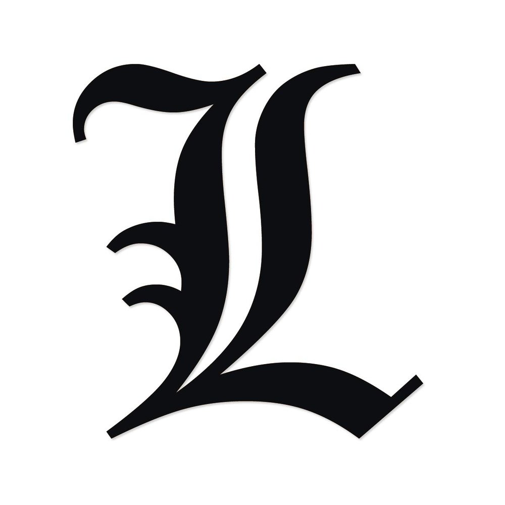 Applicable Pun Old English Letter L - Vinyl Decal for Outdoor Use on Cars, ATV, Boats, Windows and More - Black 5 Inches Tall