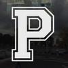 Applicable Pun Varsity Letter P - Vinyl Decal for Outdoor Use on Cars, ATV, Boats, Windows and More - White 4 Inches Tall view 2