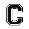 Applicable Pun Varsity Letter C - Vinyl Decal for Outdoor Use on Cars, ATV, Boats, Windows and More - Black 5 Inches Tall view 1
