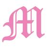 Applicable Pun Old English Letter M - Vinyl Decal for Outdoor Use on Cars, ATV, Boats, Windows and More - Light Pink 3 Inches Tall view 1