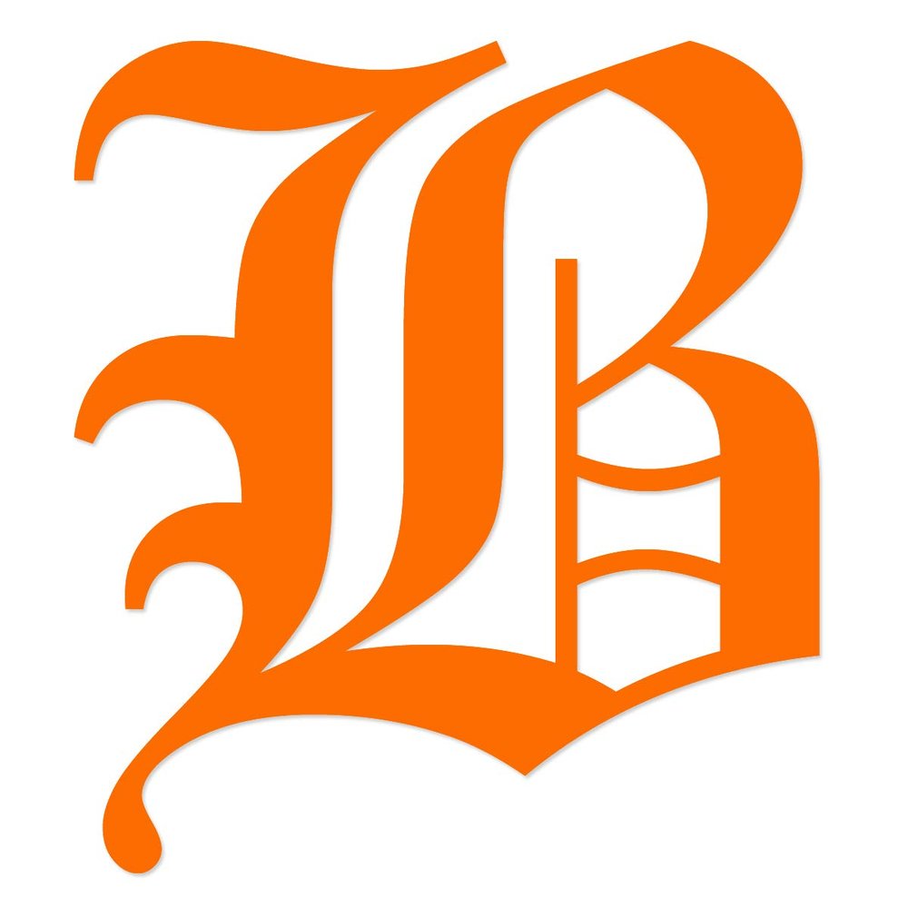 Applicable Pun Old English Letter B - Vinyl Decal for Outdoor Use on Cars, ATV, Boats, Windows and More - Orange 4 Inches Tall