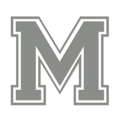 Applicable Pun Varsity Letter M - Vinyl Decal for Outdoor Use on Cars, ATV, Boats, Windows and More - Middle Grey 3 Inches Tall