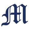 Applicable Pun Old English Letter M - Vinyl Decal for Outdoor Use on Cars, ATV, Boats, Windows and More - Dark Blue (Navy) 4 Inches Tall view 1