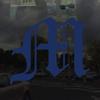 Applicable Pun Old English Letter M - Vinyl Decal for Outdoor Use on Cars, ATV, Boats, Windows and More - Dark Blue (Navy) 4 Inches Tall view 2