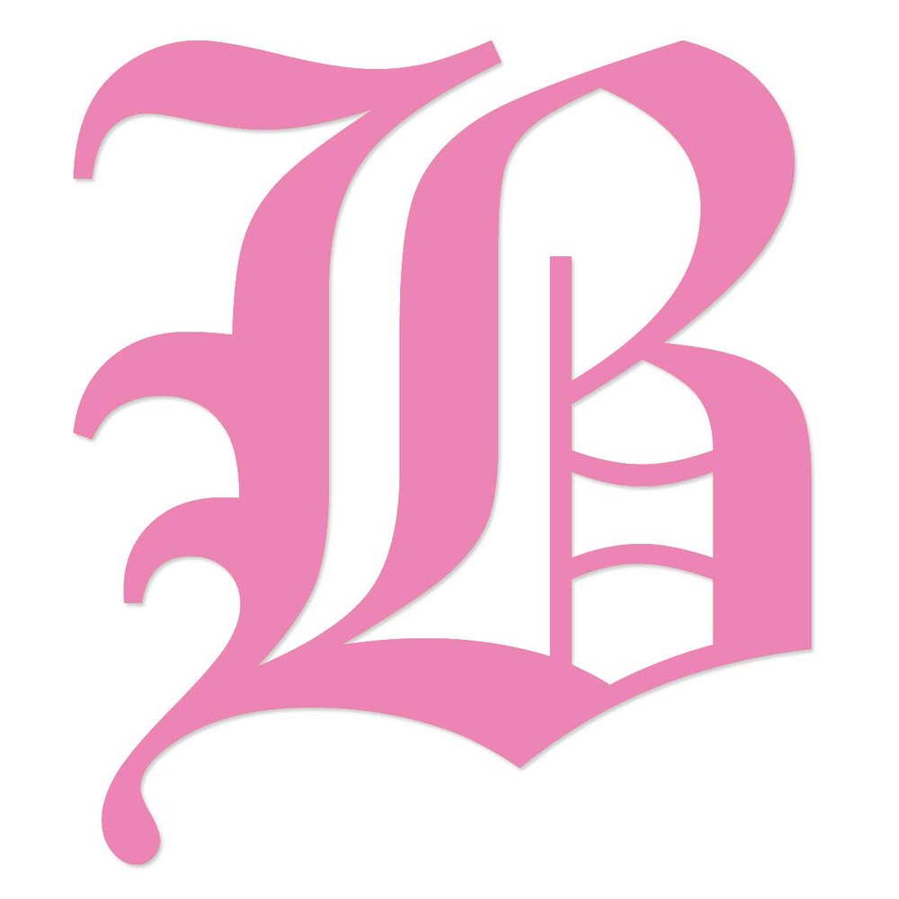 Applicable Pun Old English Letter B - Vinyl Decal for Outdoor Use on Cars, ATV, Boats, Windows and More - Light Pink 5 Inches Tall