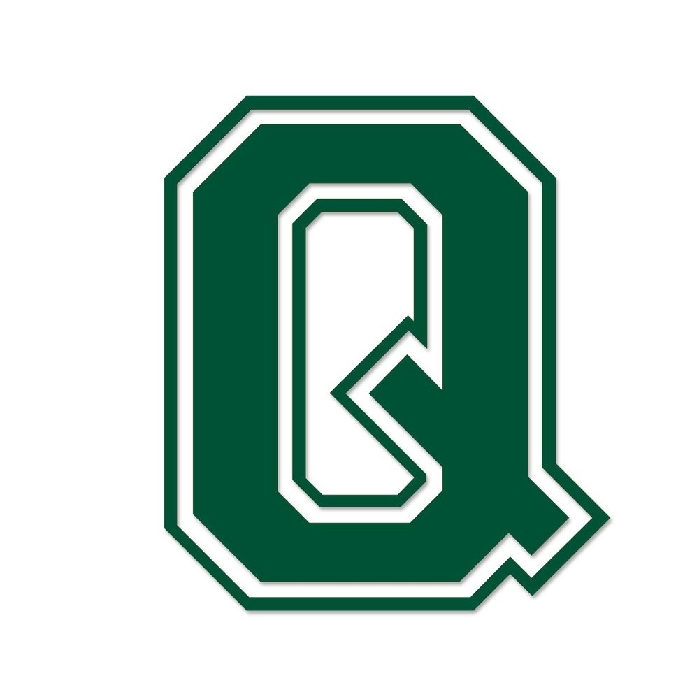 Applicable Pun Varsity Letter Q - Vinyl Decal for Outdoor Use on Cars, ATV, Boats, Windows and More - Forest Green 9 Inches Tall