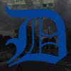Applicable Pun Old English Letter D - Vinyl Decal for Outdoor Use on Cars, ATV, Boats, Windows and More - Blue 5 Inches Tall view 2