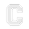 Applicable Pun Varsity Letter C - Vinyl Decal for Outdoor Use on Cars, ATV, Boats, Windows and More - White 4 Inches Tall view 1