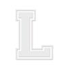 Applicable Pun Varsity Letter L - Vinyl Decal for Outdoor Use on Cars, ATV, Boats, Windows and More - White 6 Inches Tall view 1