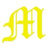 Applicable Pun Old English Letter M - Vinyl Decal for Outdoor Use on Cars, ATV, Boats, Windows and More - Yellow 3 Inches Tall view 1