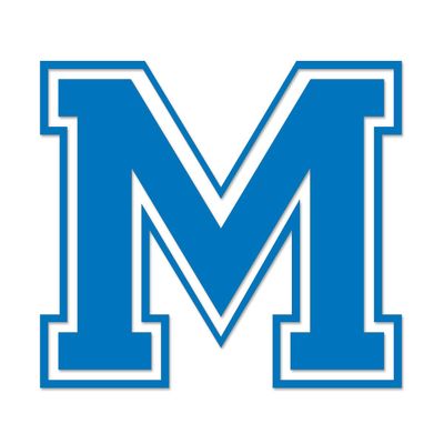 Applicable Pun Varsity Letter M - Vinyl Decal for Outdoor Use on Cars, ATV, Boats, Windows and More - Sky Blue 4 Inches Tall