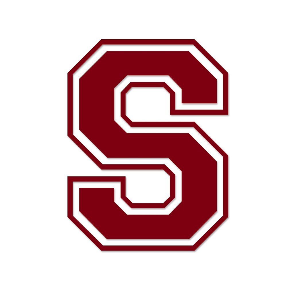 Applicable Pun Varsity Letter S - Vinyl Decal for Outdoor Use on Cars, ATV, Boats, Windows and More - Burgundy 3 Inches Tall