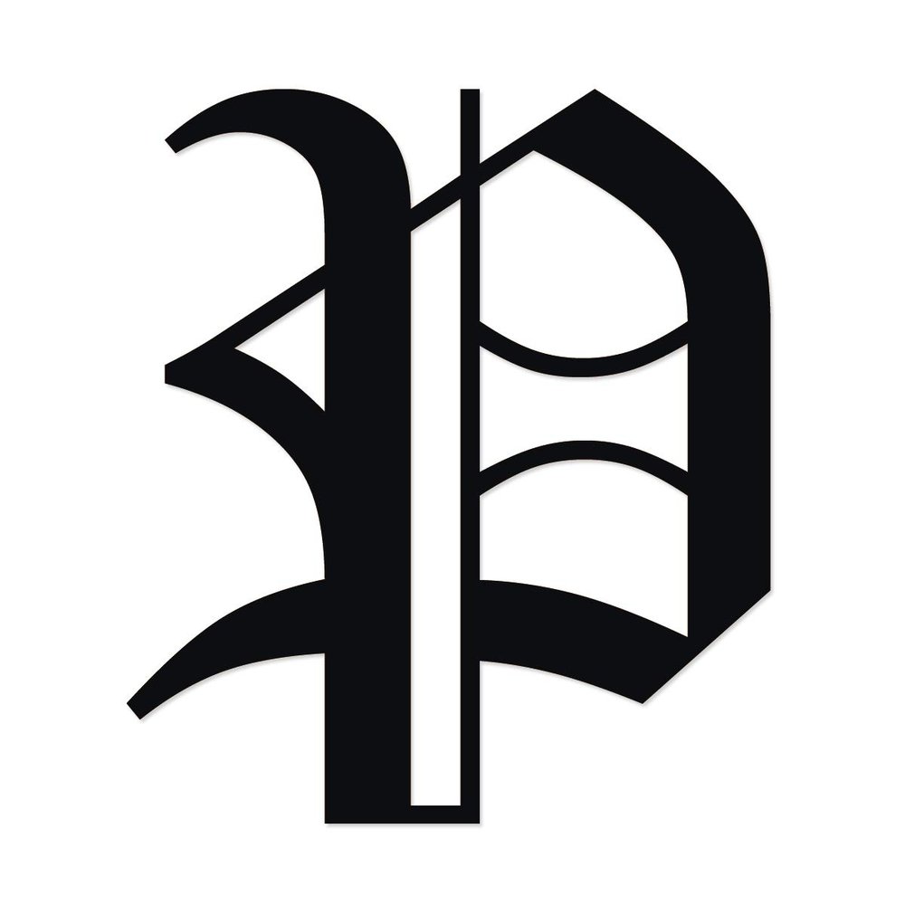 Applicable Pun Old English Letter P - Vinyl Decal for Outdoor Use on Cars, ATV, Boats, Windows and More - Black 4 Inches Tall