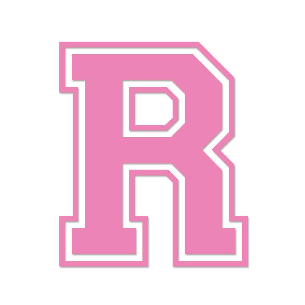 Applicable Pun Varsity Letter R - Vinyl Decal for Outdoor Use on Cars, ATV, Boats, Windows and More - Light Pink 3 Inches Tall