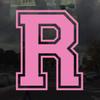 Applicable Pun Varsity Letter R - Vinyl Decal for Outdoor Use on Cars, ATV, Boats, Windows and More - Light Pink 3 Inches Tall view 2