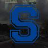 Applicable Pun Varsity Letter S - Vinyl Decal for Outdoor Use on Cars, ATV, Boats, Windows and More - Blue 3 Inches Tall view 2