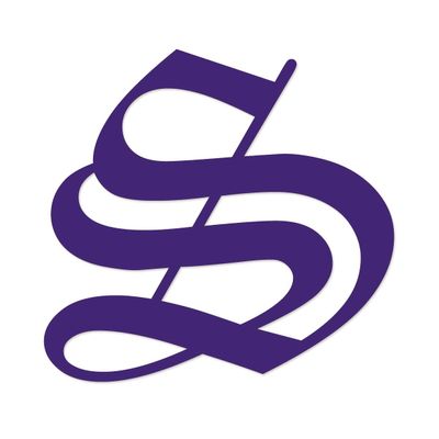 Applicable Pun Old English Letter S - Vinyl Decal for Outdoor Use on Cars, ATV, Boats, Windows and More - Purple 4 Inches Tall