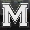 Applicable Pun Varsity Letter M - Vinyl Decal for Outdoor Use on Cars, ATV, Boats, Windows and More - White 3 Inches Tall view 2