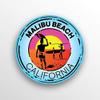 2-Pack Malibu Beach California Decal Sticker |3-Inch Round | Premium Quality Vinyl Sticker | UV Protective Laminate | PD1499 view 1