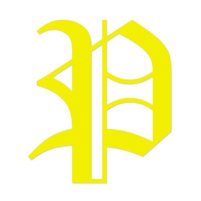 Applicable Pun Old English Letter P - Vinyl Decal for Outdoor Use on Cars, ATV, Boats, Windows and More - Yellow 3 Inches Tall