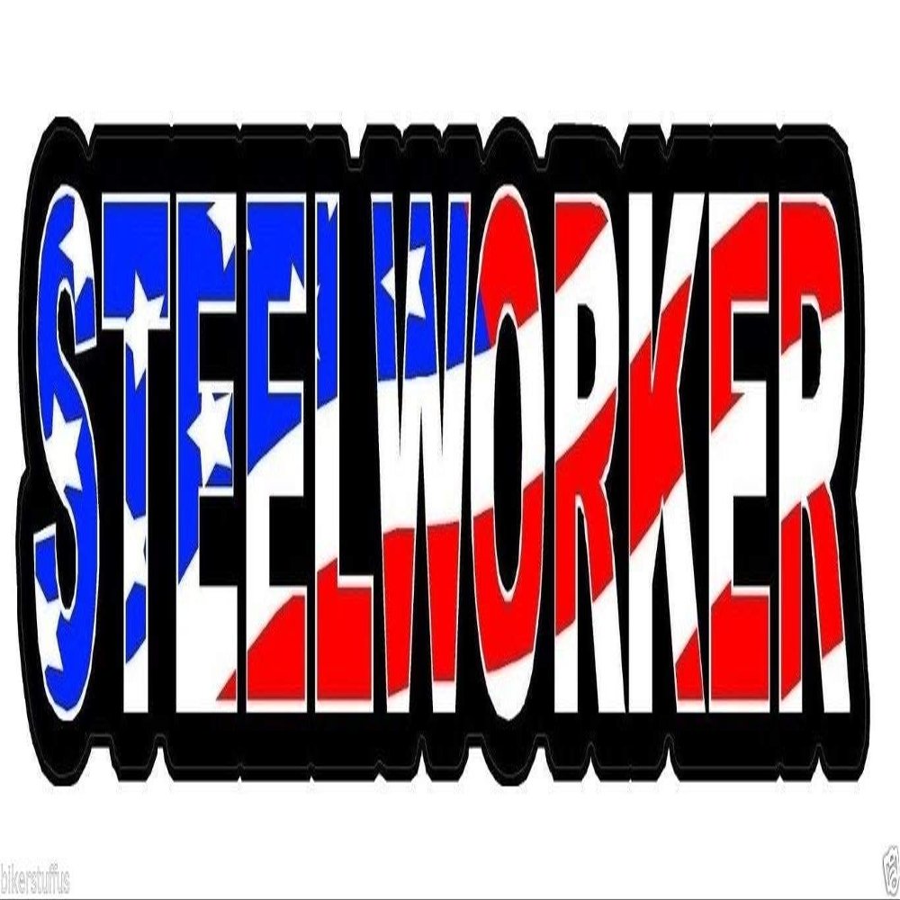 MFX Design Steelworker American Flag Helmet Sticker Decal Hard Hat Sticker Decal (Lot of 3) Vinyl - Made in USA 3 in. x 1 in.