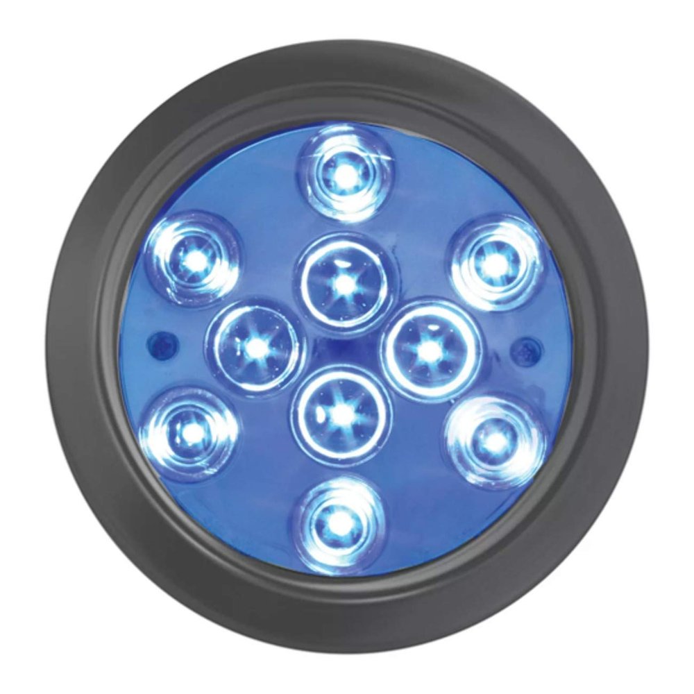 Grand General 76849 LED Light (4" Mega 10 Plus Blue 10 with Grommet and Pigtail), 1 Pack