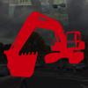 Applicable Pun Tracked Excavator Trackhoe - Vinyl Decal for Outdoor Use on Cars, ATV, Boats, Windows and More - Red 4 inch view 2