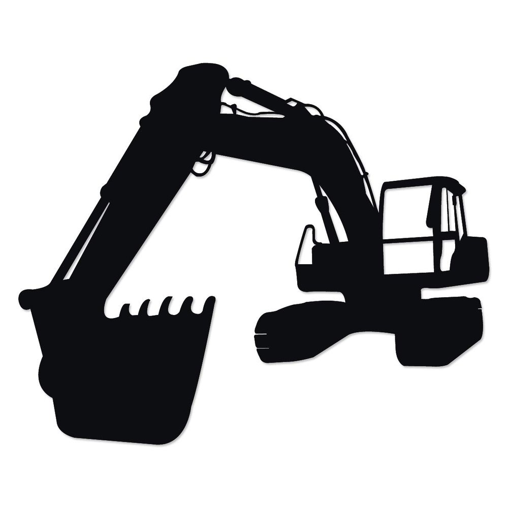 Applicable Pun Tracked Excavator Trackhoe - Vinyl Decal for Outdoor Use on Cars, ATV, Boats, Windows and More - Black 4 inch