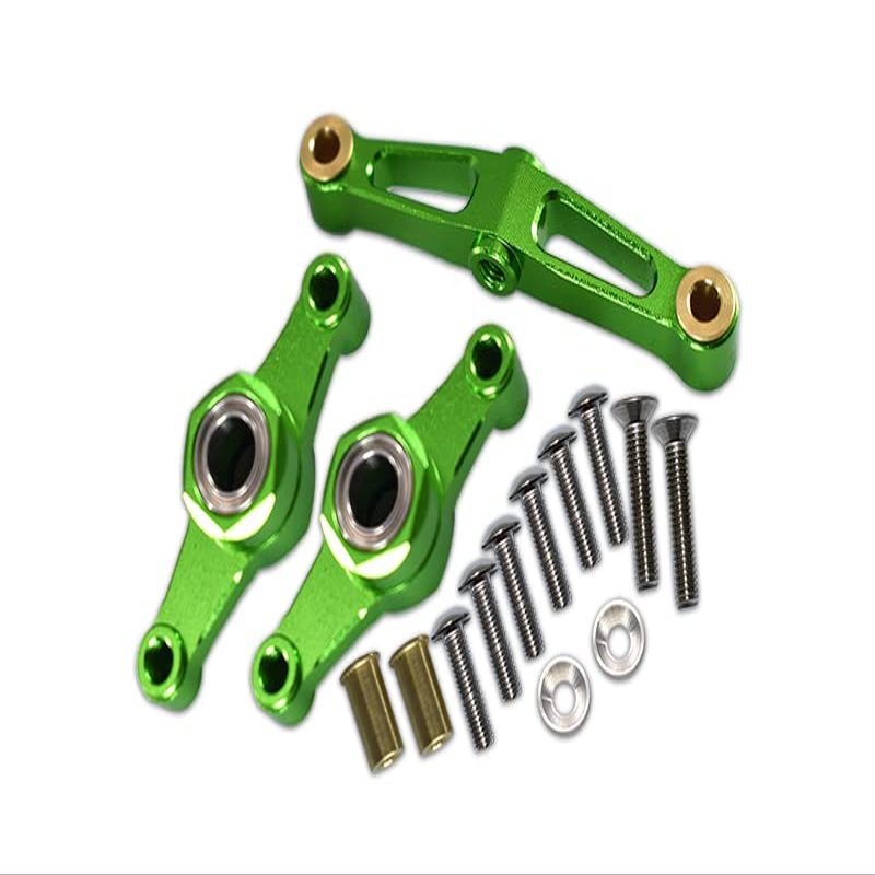 GPM For Tamiya TT-02 Upgrade Parts Aluminum Steering Assembly With Bearing - 1 Set Gray Silver
