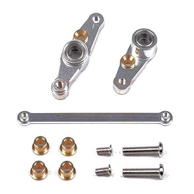 GPM For Tamiya DF01 / TA01 / TA02 / M1025 Upgrade Parts Aluminum Steering Assembly With Bearings - 1 Set Gray Silver