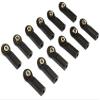 Nylon Ball Links With 5.8X3X7.4mm Balls (22mm Long) For 1/10 Scale 4mm Clockwise And Anticlockwise Turnbuckles - 12Pc Set Black view 1