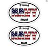 2pcs Navy Decal - Oval American Flag Proud Dad view 1