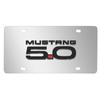 iPick Image for Ford Mustang 5.0 3D Logo Mirror Chrome Stainless Steel License Plate - Official Licensed view 1