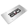 iPick Image for Ford Mustang 5.0 3D Logo Mirror Chrome Stainless Steel License Plate - Official Licensed view 2