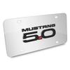 iPick Image for Ford Mustang 5.0 3D Logo Mirror Chrome Stainless Steel License Plate - Official Licensed view 3